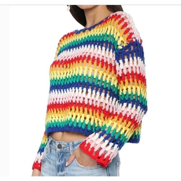 DARAH DAHL Rainbow Loose Knit Sweater - Picture 2 of 10
